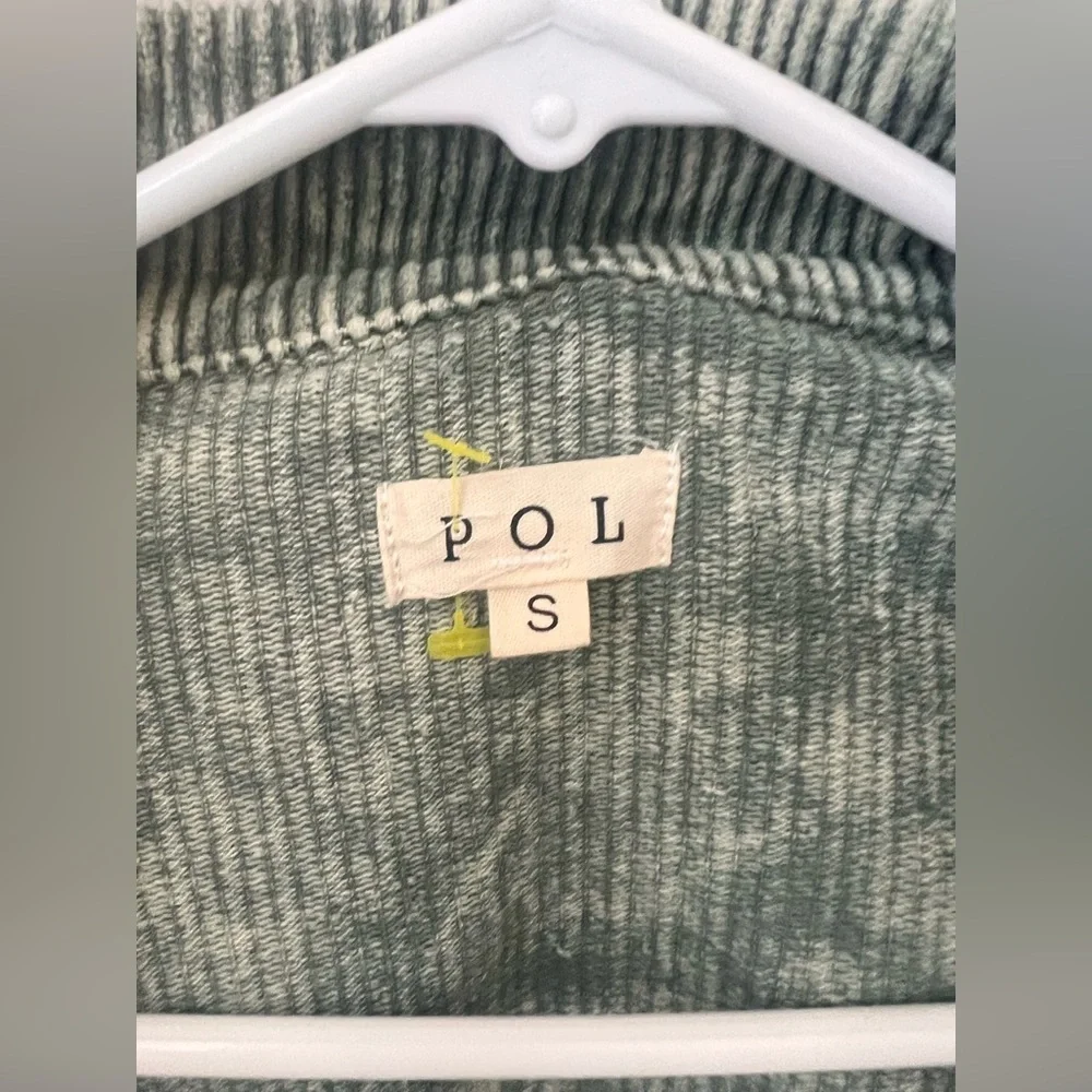 POL Olive Striped Corduroy Jean Jacket - Picture 3 of 7